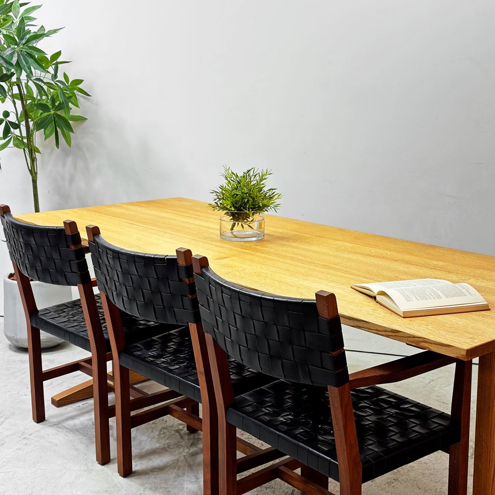 北の住まい設計社 KITANOSUMAISEKKEISHA ラスティック チェア RUSTIC CHAIR アームチェア レザー 本革  ブラック カエデ x ナラ材 廃番 C ●