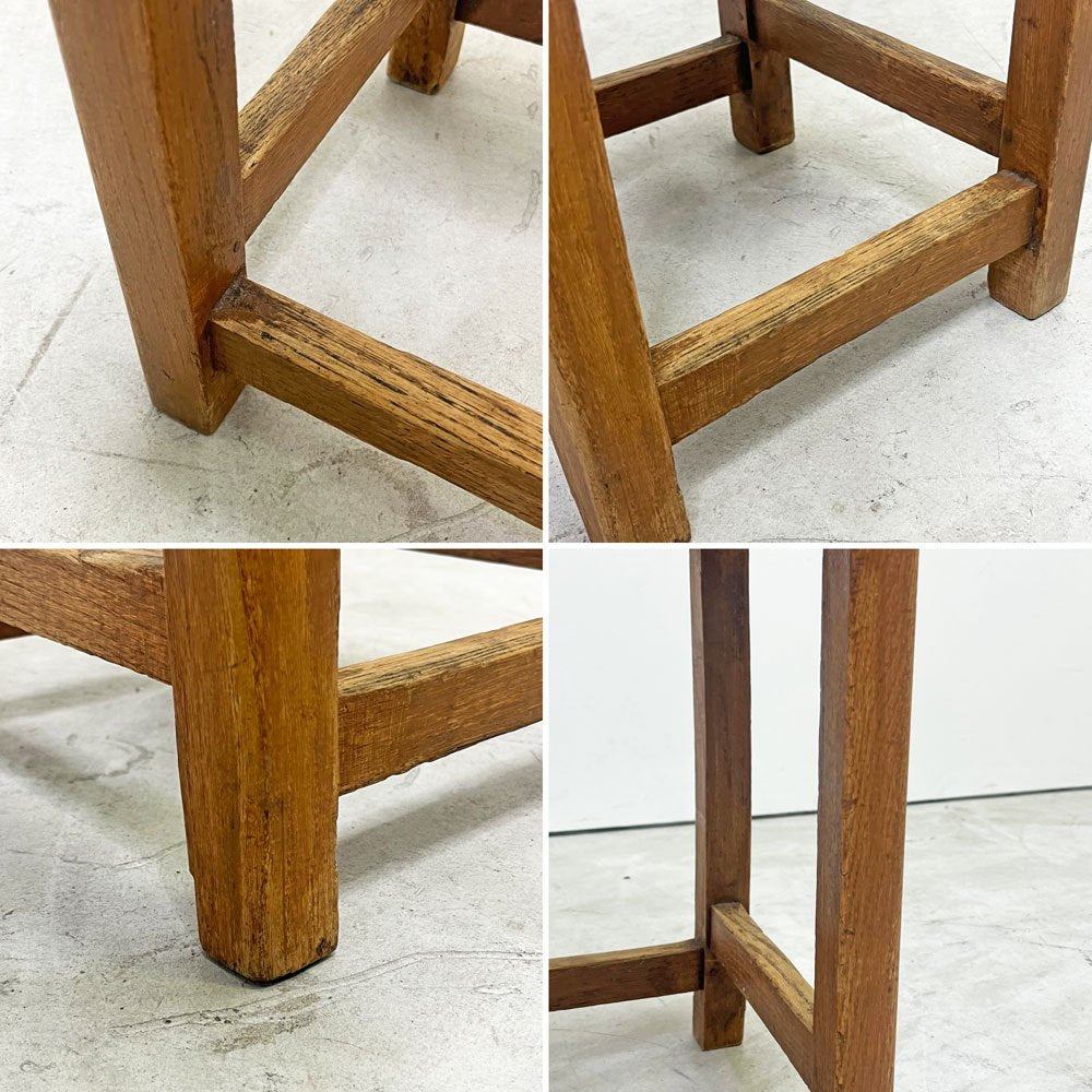 ジャパンビンテージ Japan Vintage スツール 図工椅子 角椅子 花台 ディスプレイスタンド 無垢材 木味 古家具 ●