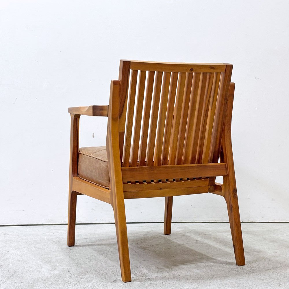 ダブルティー WTW アペルト チェア APERTO CHAIR NT アームチェア ラウンジチェア 1Pソファ レザー ブラウン  西海岸 ウエストコースト ●