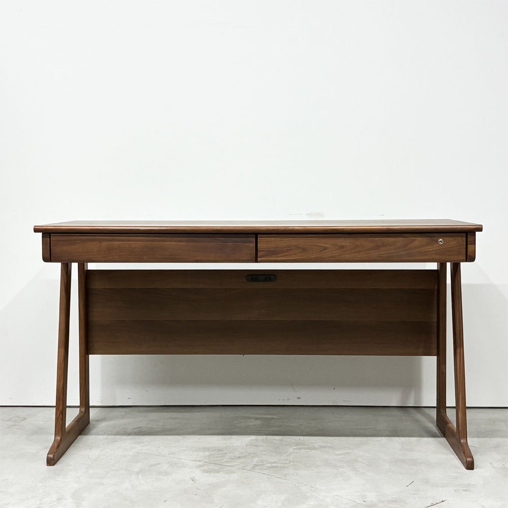 一世紀 ISSEIKI FRINK-2 DESK 130 ウォールナット材 W130cm 学習机 ワークデスク 引き出し付き 旧モデル ◎