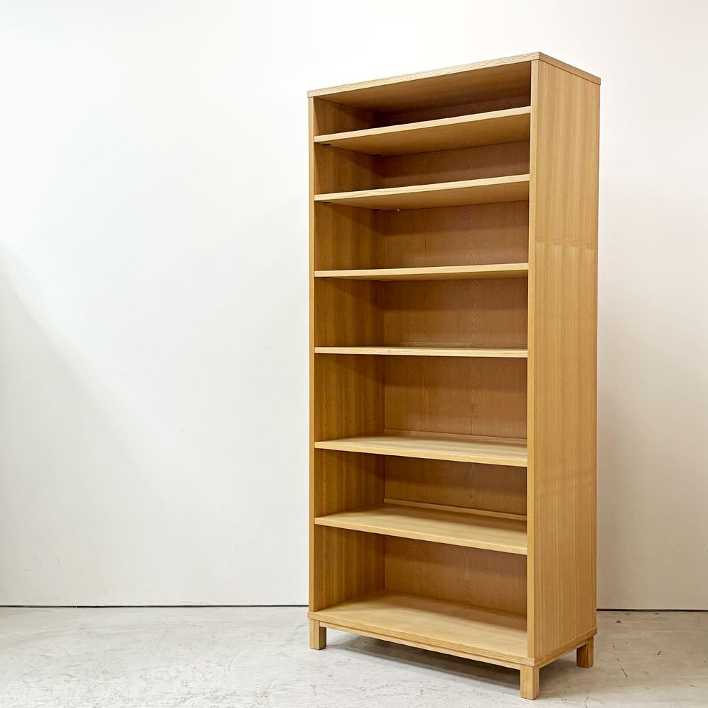 無印良品 MUJI タモ材 組み合わせて使える木製収納 ミドルタイプ H175.5cm D40cm 本棚 ブックシェルフ ●