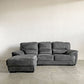 リラックスフォーム RELAX FORM ベレーザ BELLEZZA スモールカウチソファ 右カウチ W240cm レザーテックス チャコールブラック 関家具 カタログ定価￥240,625- 〓