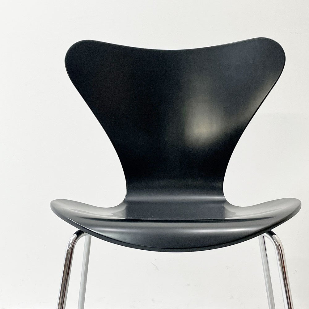 フリッツハンセン Fritz Hansen 3107 セブンチェア ダイニングチェア スタッキングチェア ブラック ラッカー再塗装 アルネ・ヤコブセン デンマーク 北欧家具 ●