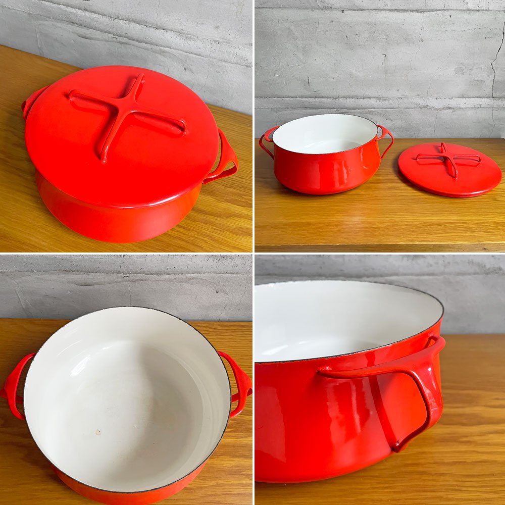 ダンスク DANSK コベンスタイル 両手鍋 ホーロー キャセロール W35cm イェンス・クイストゴー レッド 北欧 デンマーク ♪