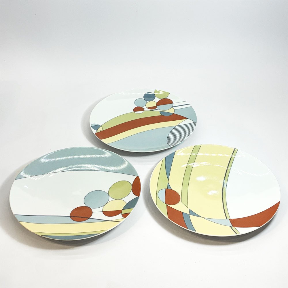 フランク・ロイド・ライト Frank Lloyd Wright ニューヨーク近代美術館 MoMAデザインストア デザートプレート 3点セット 1998年 元箱付 希少★