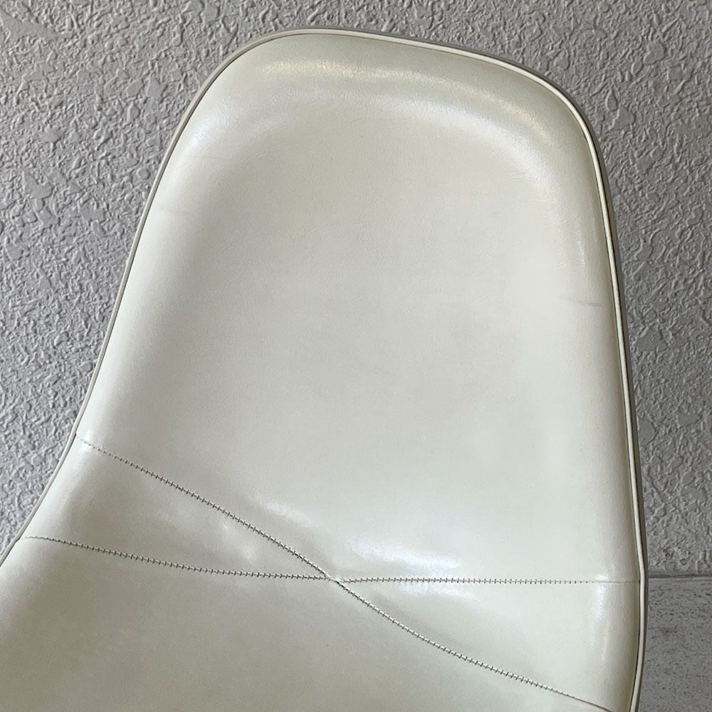 ハーマンミラー Herman Miller サイドシェルチェア サード 3rd FRP PVCレザー パーチメント ロータイプ エッフェルベース イームズ ビンテージ vintage ◇