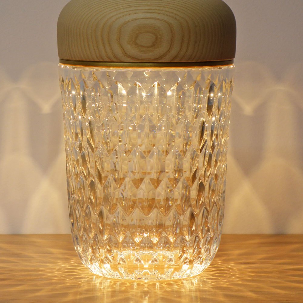 サンルイ SAINT-LOUIS フォリア FOLIA ポータブルランプ クリスタル LED どんぐりランプ H29cm エルメス HERMES ◎