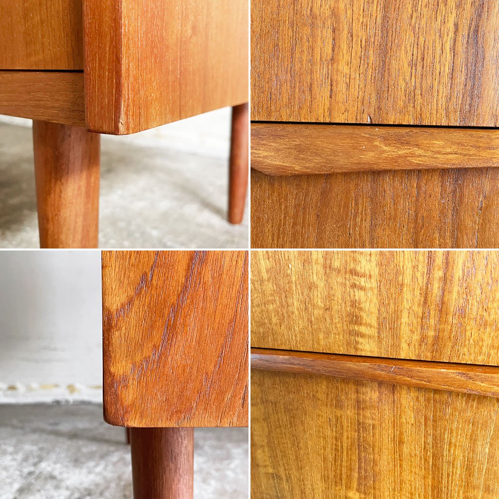 デンマークビンテージ Danish Vintage 6ドロワー チェスト チーク材 脚付き 鍵欠品 ミッドセンチュリーデザイン 北欧家具 ■