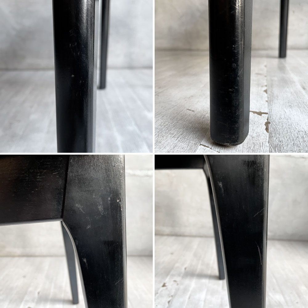 ネイサンファニチャー NATHAN Furniture  ダイニングチェア チークプライウッド ブラックフレーム ファブリック ブルー系カラー 英国 UKビンテージ 張り替え済み A ♪