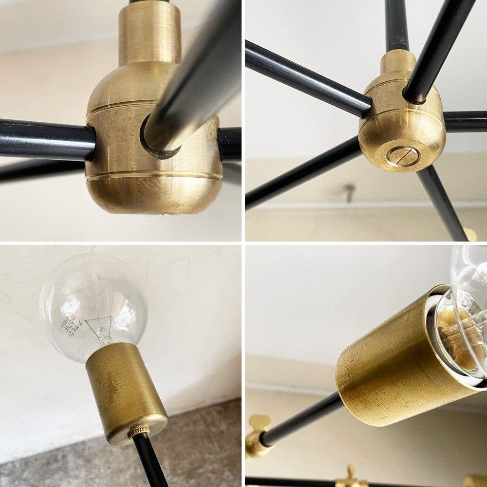 アクメファニチャー ACME Furniture ソリッドブラスランプ 5アーム ブラックアーム SOLID BRASS LAMP 5ARM BLACK 真鍮 シーリングライト ミッドセンチュリー 廃番カラー 参考定価￥143,000- ■