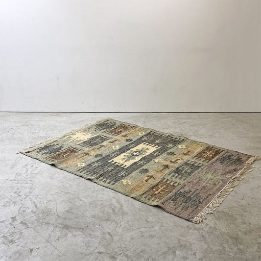 RugRu ラグル NORA RUG ノラ ラグ インド綿 麻 キリムラグ カーペット W200 インド 定価￥52,800- ●