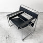 ワシリーチェア Wassily Chair ブラック 本革 マルセルブロイヤー バウハウス 名作家具 モダニズムデザイン リプロダクト品 ●