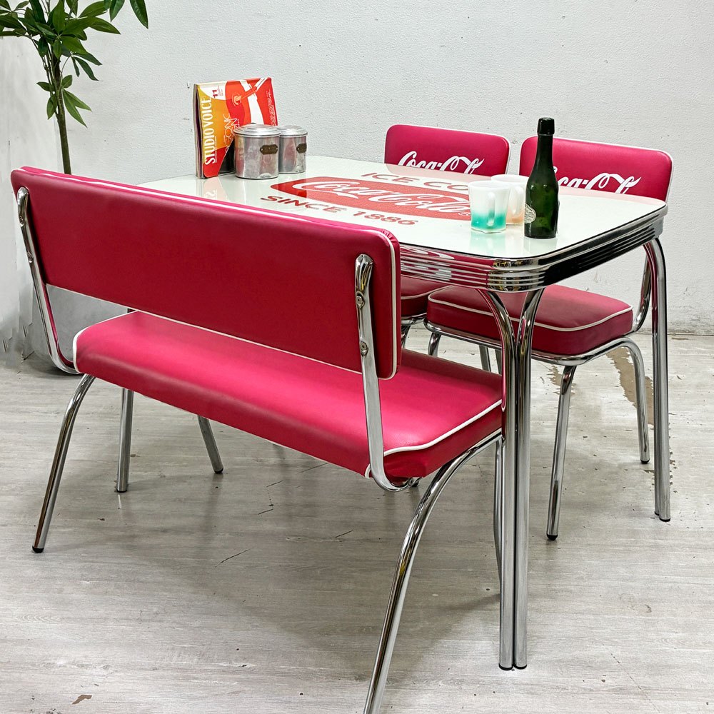 コカ・コーラ Coca Cola コークチェア Coke Chair PJ-105C ダイニング カフェチェア 50sビンテージスタイル 店舗什器 US A ●