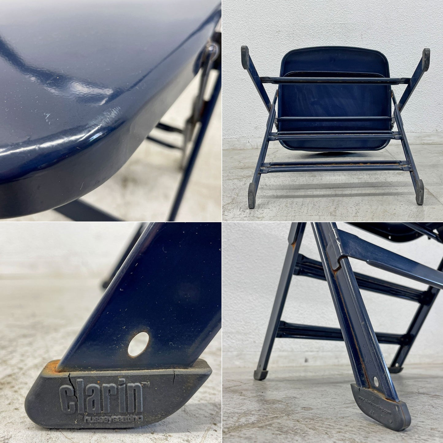 クラリン CLARIN オールスチール フォールディングチェア All sterel folding chair 折り畳み椅子 クッション無し〓