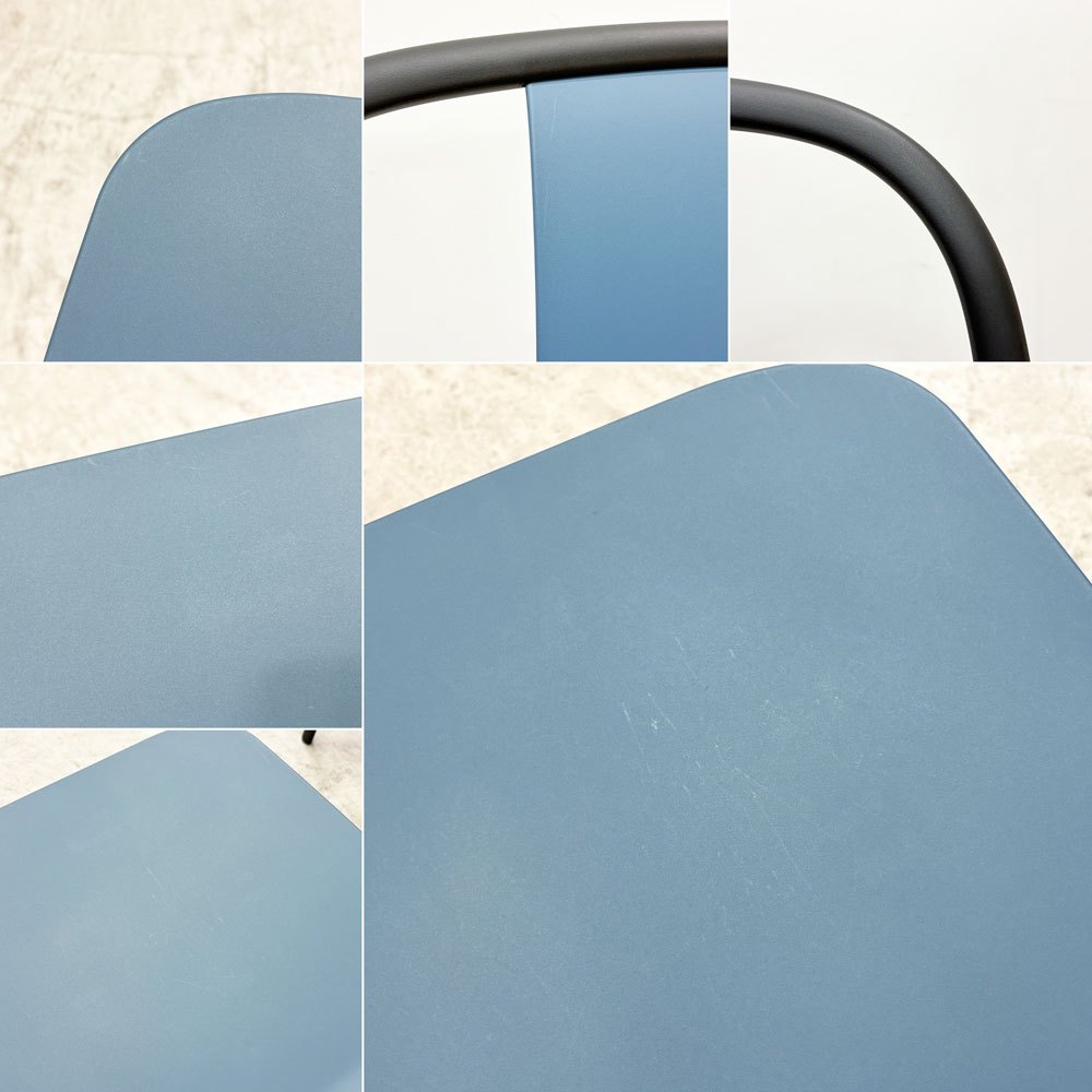 ヴィトラ Vitra ベルヴィルチェア Belleville Chair ダイニングチェア スタッキングチェア シーブルー ロナン & エルワン・ブルレック 4脚セット C ●