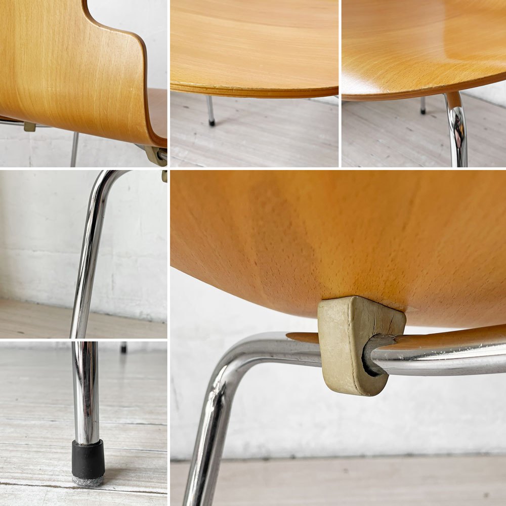 フリッツハンセン Fritz Hansen 3101 アリンコチェア アントチェア 4本脚 ナチュラルビーチ ラッカー仕上げ フェルトグライズ アルネ・ヤコブセン C ★