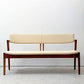 冨士ファニチア FUJI FURNITURE コティ Koti 背付2人掛けベンチ W140cm ウォールナット材 PVCレザー 北欧デザイン 参考価格￥180,400- ●