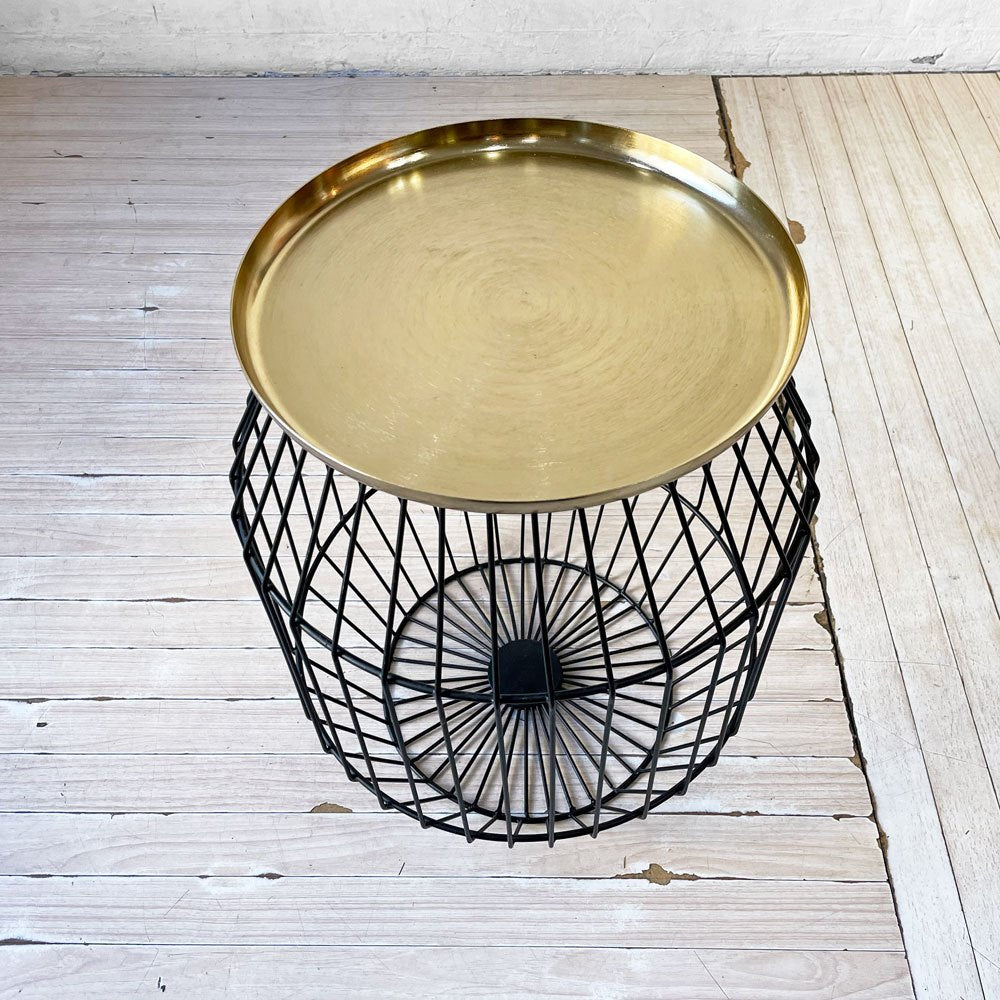 ホワイトレーベルリビング White Label Living ナウト サイドテーブル NOUT side table ワイヤー ゴールド×ブラック モダン オランダ ★