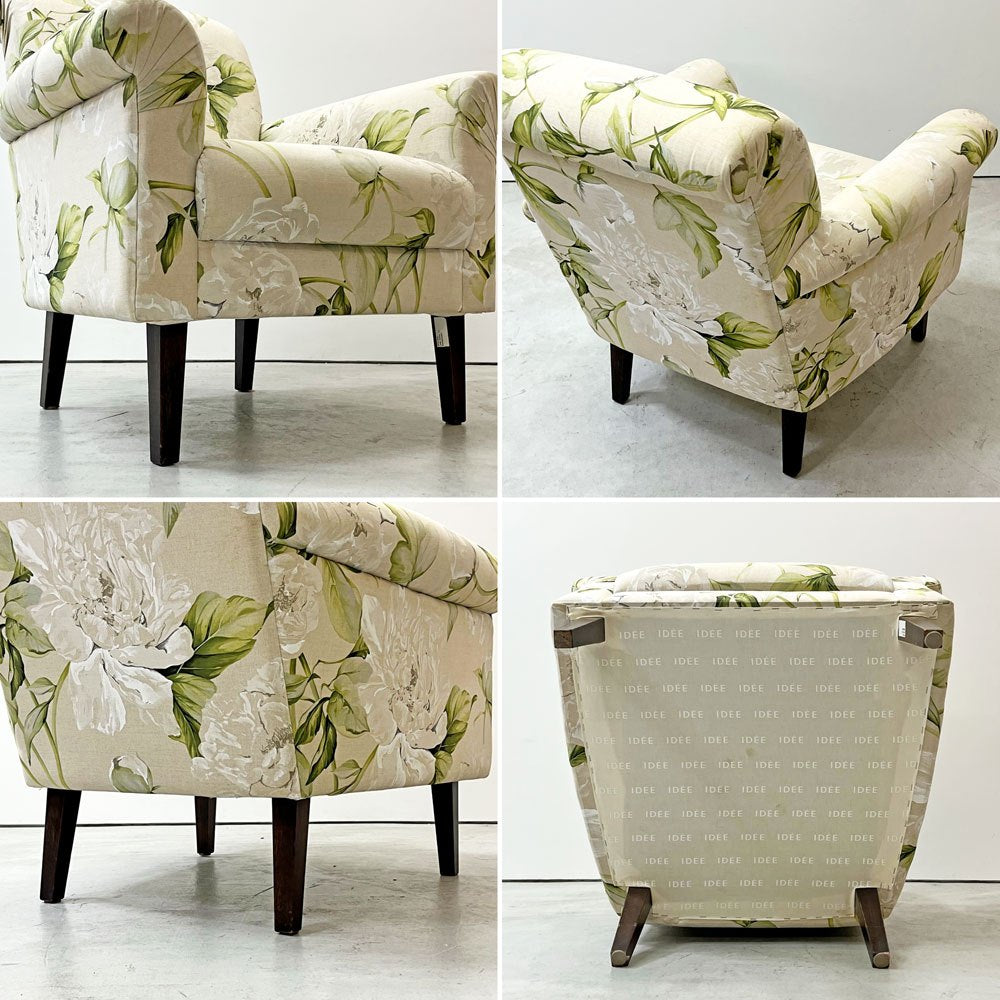 イデー IDEE ラインソファ LINE SOFA ラウンジソファ 1Pソファ 1人掛け ファブリック 花柄 クラシカルスタイル ●