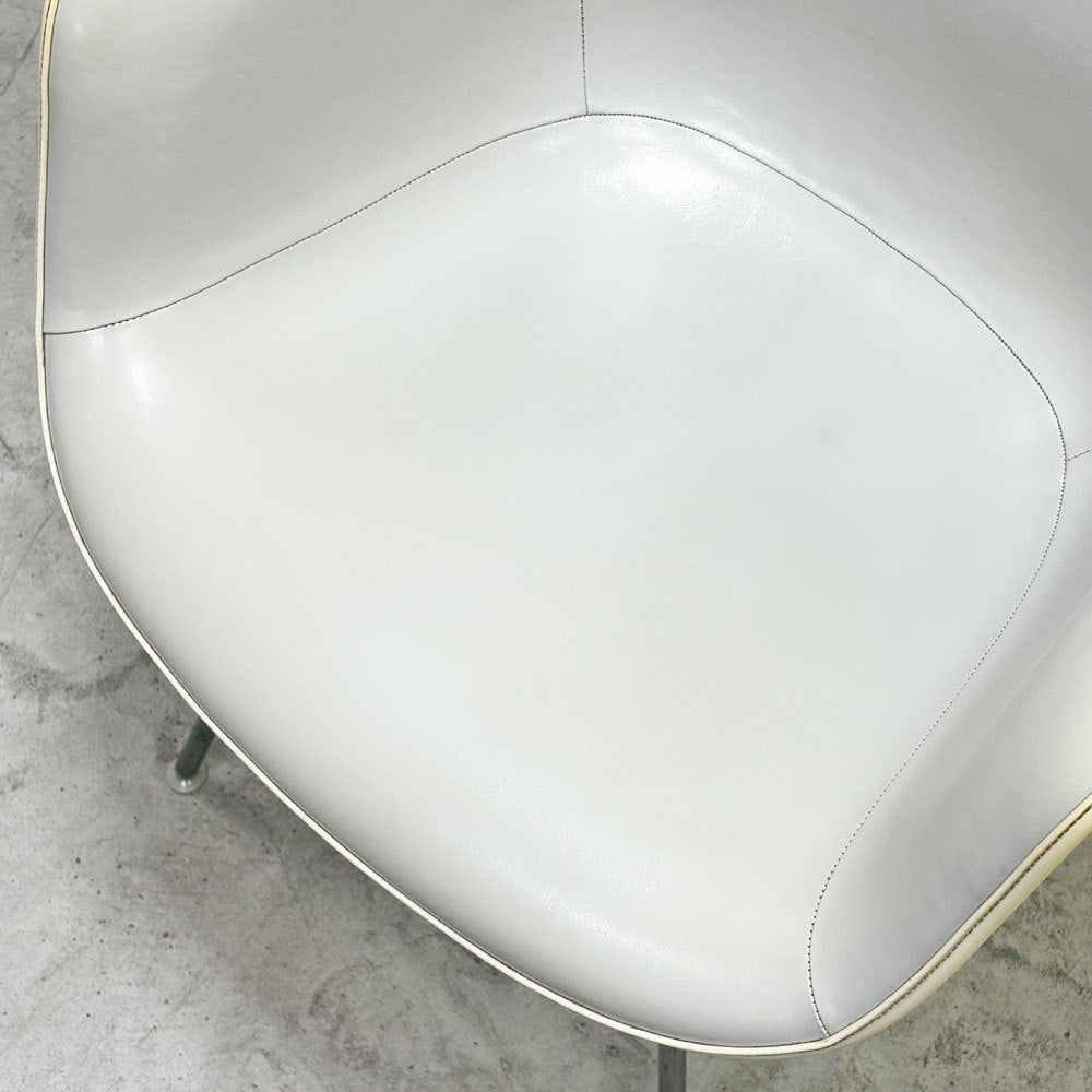 ハーマンミラー Herman Miller アームシェルチェア 2nd ビンテージ FRP製 PVCレザー グレー Hベース C&R イームズ ミッドセンチュリー ●