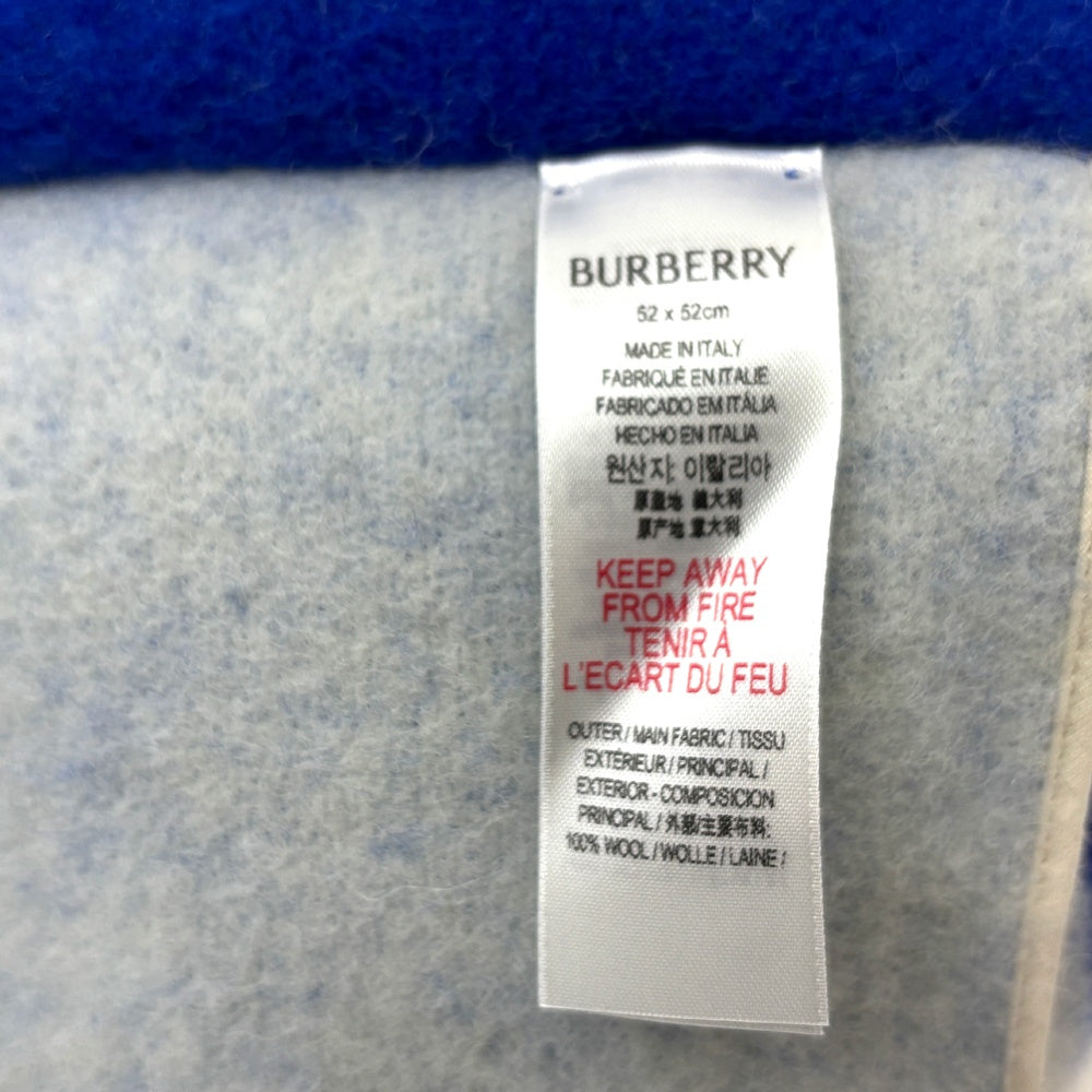 バーバリー BURBERRY EKD ニットウール クッション 馬上の騎士 ジャガード織 51×51cm ブルー フランス ●