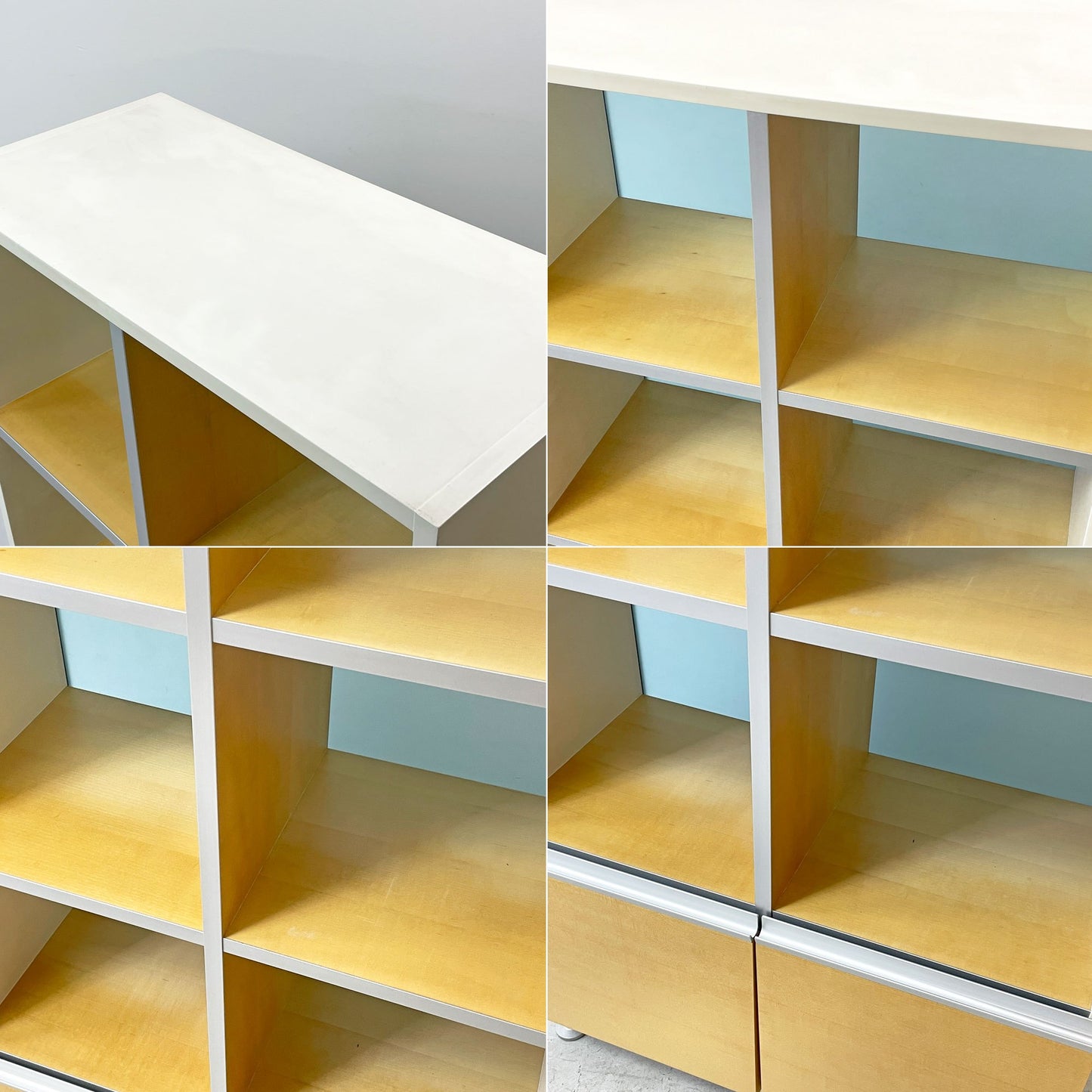 ウィルクハーン Wilkhahn ミナモ Minamo ファイリングシェルフ Filing Shelf ビーチ材 アルミフレーム アクリルパネル 2ドロワー 2列4段 コクヨ取扱い ●
