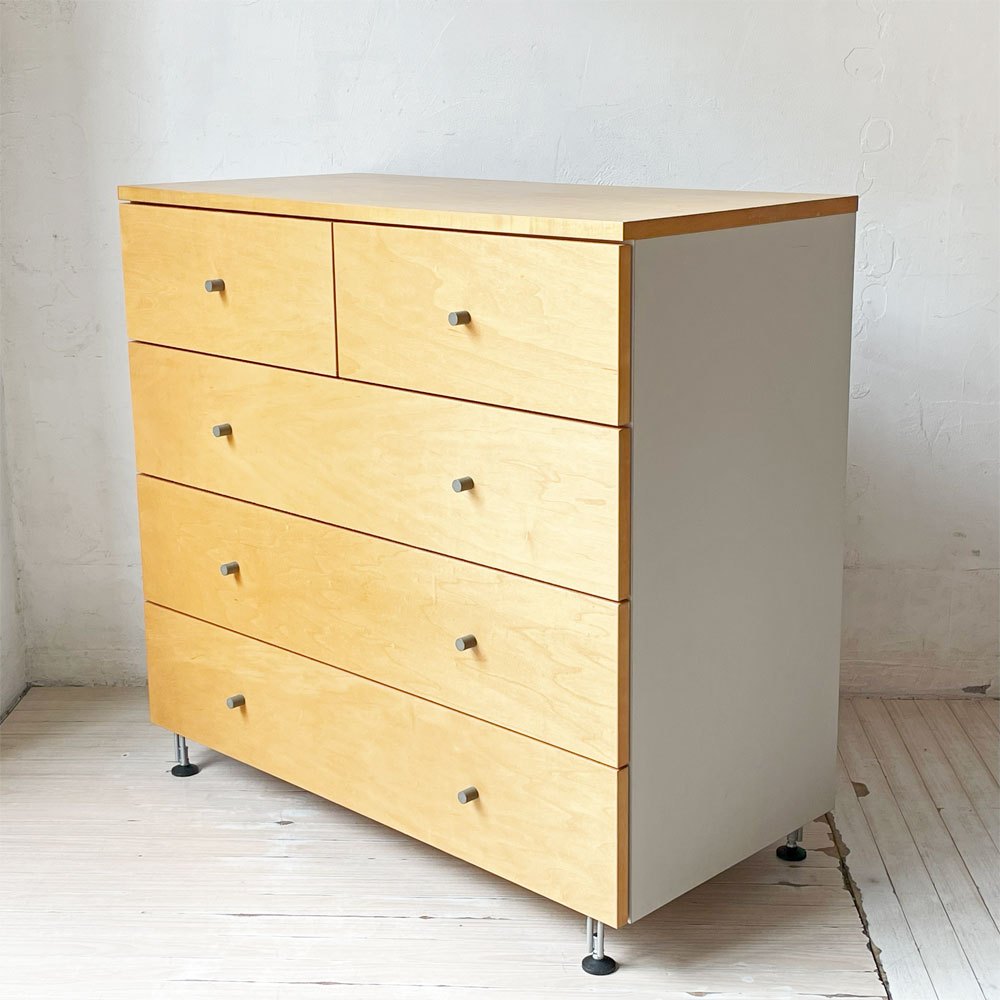 無印良品 MUJI ミドルチェスト Middle chest メープル材 アジャスター付 4段 ナチュラルスタイル 廃盤 ★