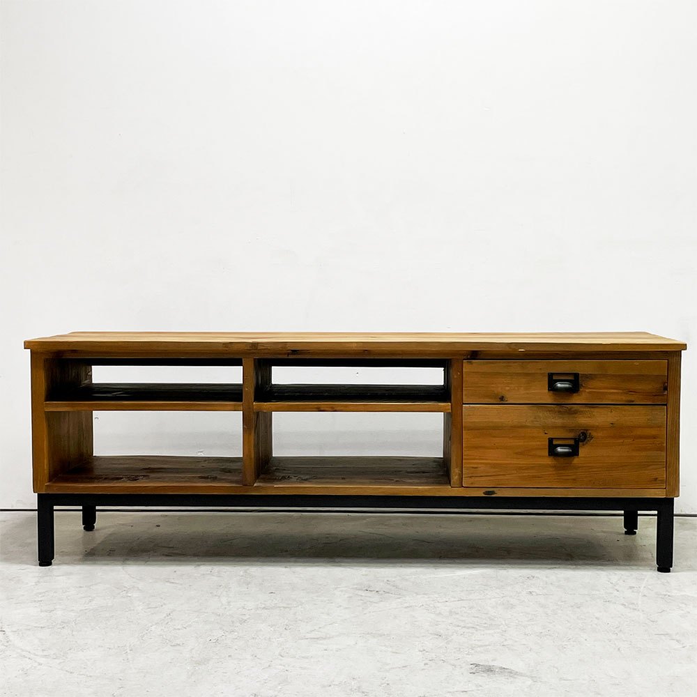 クラッシュゲート CRASH GATE ノットアンティークス Knot antiques バベル テレビボード1480 BABEL TV BOARD スチール 古材 抽斗2杯 インダストリアル 廃番 ●