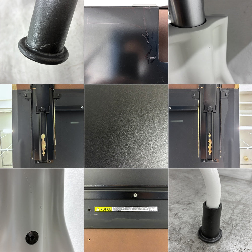 ハーマンミラー Herman Miller エンベロップデスク Envelop Desk スライド天板 & 高さ調節機能 モニターアーム & 取説類 & 工具付属 ビルスタンフ & ジェフウェバー 定価23.4万円 程度良好 〓
