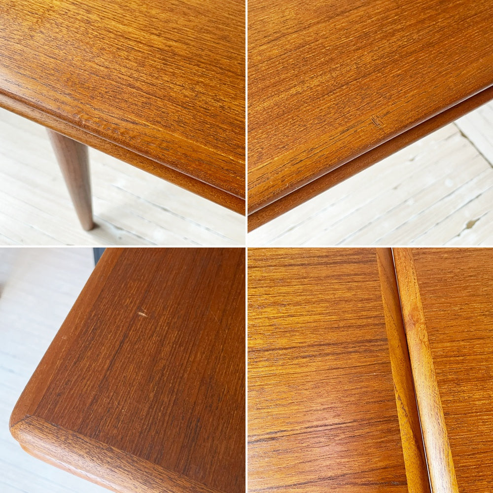 北欧ビンテージ チーク材 ドローリーフ ダイニングテーブル エクステンション 伸長式 W133~237cm デンマーク Danish Vintage ★