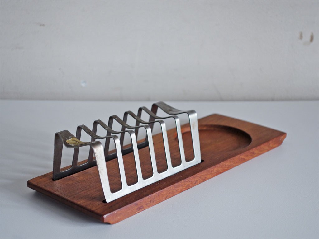 デンマークビンテージ Danish Vintage トーストラック Toast Rack チーク材 ステンレス 北欧雑貨 ■