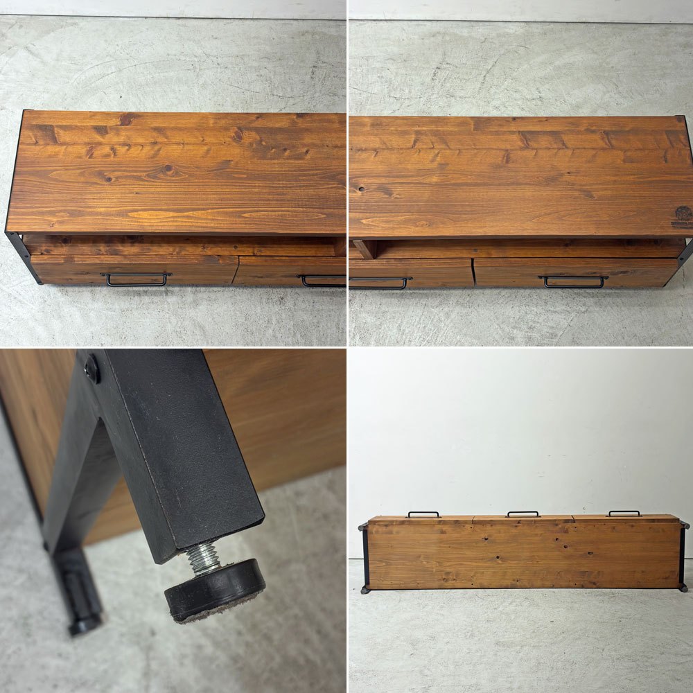 インダストリアルブランチ INDUSTRIALBRANCH HOMIE TV-013 テレビボード AVボード 3ドロワー ハンドメイド 国産家具 ●