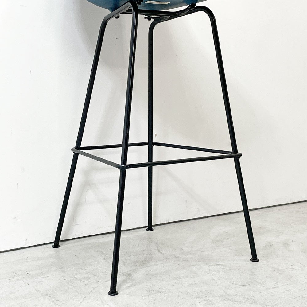 ハーマンミラー Herman Miller イームズプラスチックシェルスツール バーハイトスツール H115.5cm ポリプロピレン製 ブルー ミッドセンチュリー B ●