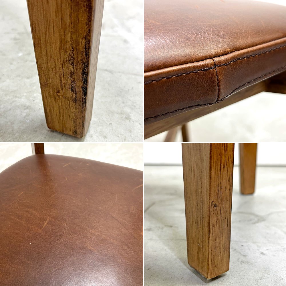 ジャーナルスタンダードファニチャー j.s.F シノン CHINON CHAIR ダイニングチェア PVCレザーシート ラバーウッド材 ブラウン ●