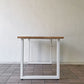 かなでもの KANADEMONO ザ・テーブル THE TABLE デスク ラバーウッド無垢材 W155 x D75 cm スチール スクエアレッグ ホワイト 配線トレー付き ◇