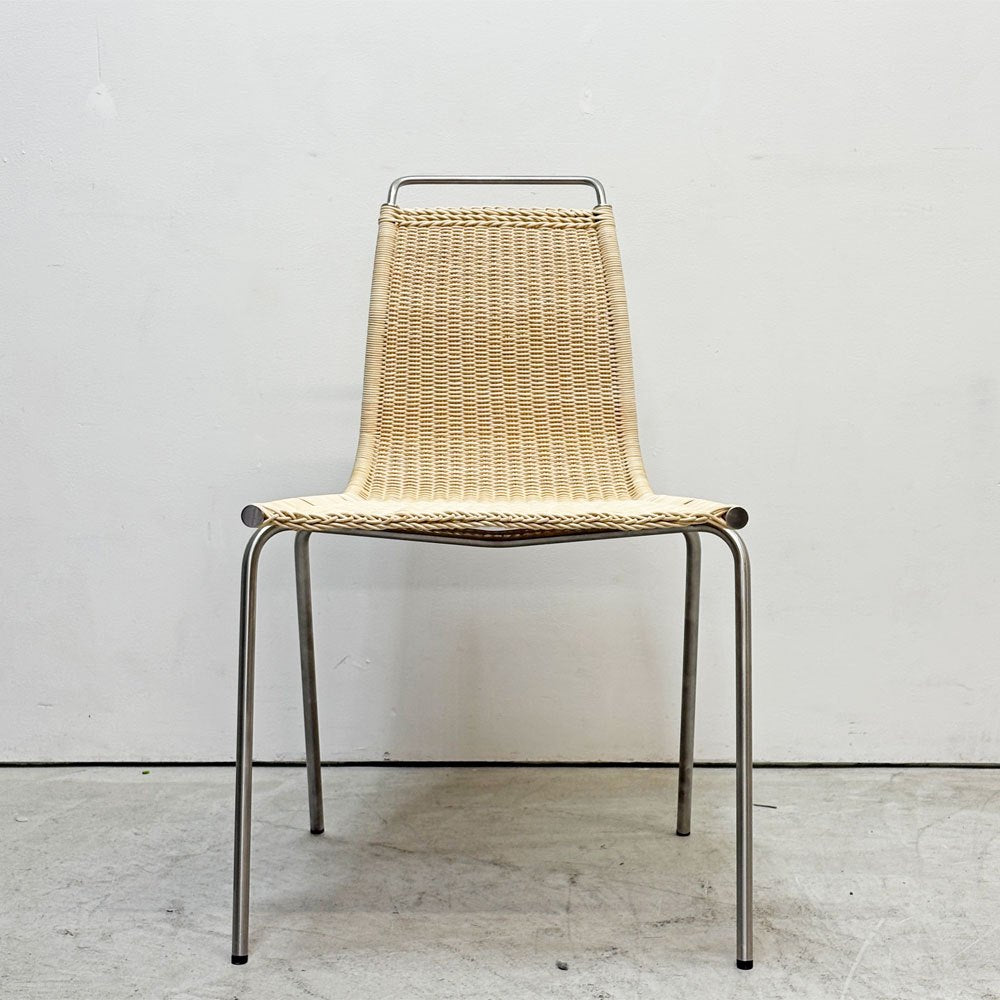カールハンセン＆サン Carl Hansen & Son PK1 ダイニングチェア スタッキングチェア ラタン 籐 スチール ポール・ケアホルム Poul Kjaerholm 北欧 デンマーク モダン 廃番希少 A ●