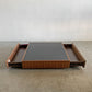 アクタス ACTUS フィーノ FINO CENTER TABLE センターテーブル ローテーブル スクエア W110cm ガラス×ウォールナット材 抽斗付 参考価格￥149,000- 廃番 〓