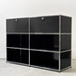ユーエスエムハラー USMハラー USM Haller キャビネット オープンシェルフ 2列3段 ドロップダウンドア 鍵付き グラファイトブラック モダンデザイン スイス ●