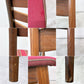 北欧ビンテージ Scandinabian Vintage チーク材 ダイニングチェア ラダーバック レッド系 ストライプ柄 北欧家具  ●
