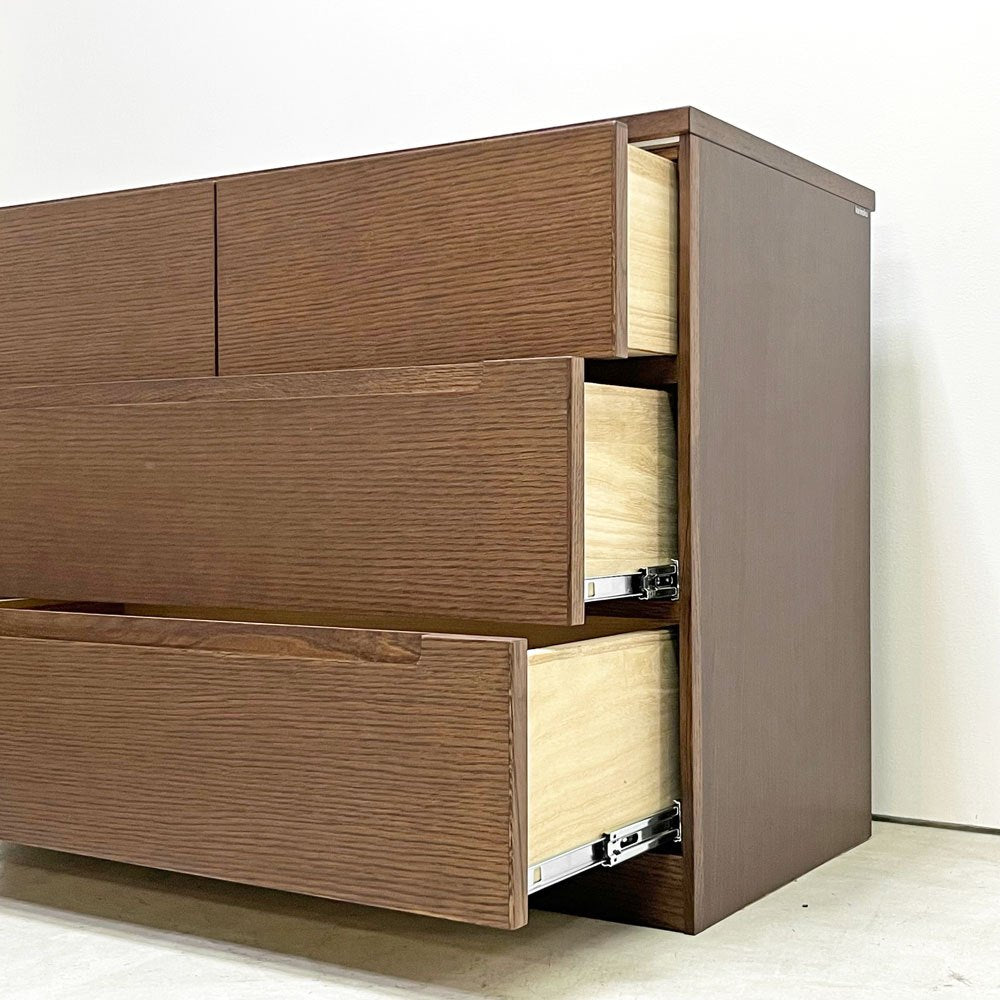 カリモク karimoku ドロアーチェスト 3段4杯 FT3104MK モカブラウン オーク材 桐材 W88cm ●