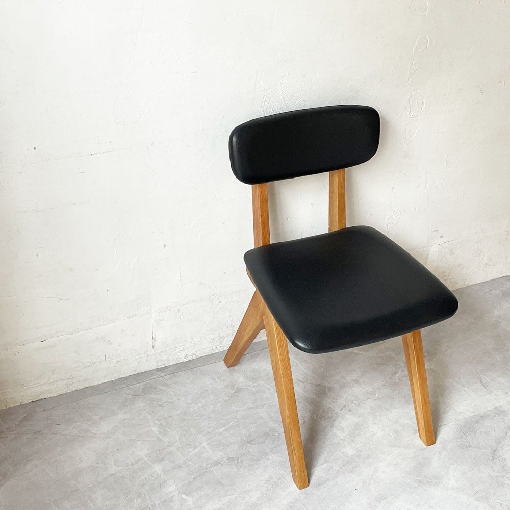 ドアーズリビングプロダクツ DOORS LIVING PRODUCTS ボシー BOTHY Mountain Leg Chair ダイニングチェア PVCレザー オーク無垢材 コンパスレッグ A ★