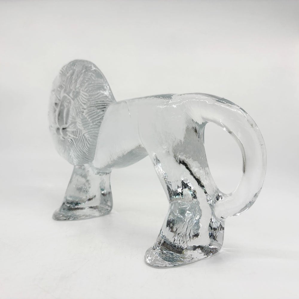 コスタボダ KOSTA BODA ライオン ガラスオブジェ 大 26cm 置物 ベールティル・バリーン Bertil Vallien スウェーデン 北欧雑貨 ●
