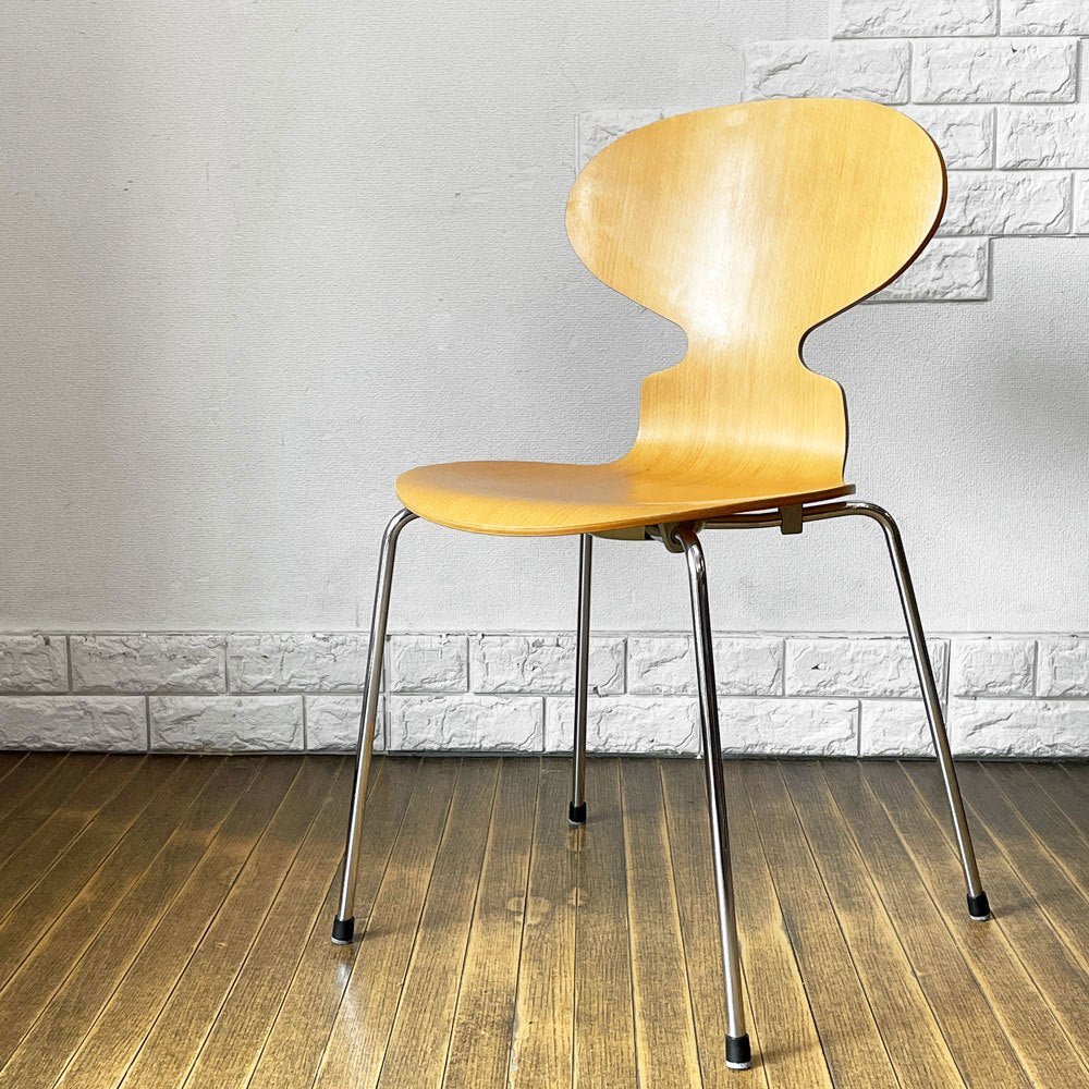 フリッツハンセン Fritz Hansen 3101 アリンコチェア アントチェア 4本脚 ナチュラルビーチ ラッカー仕上げ フェルトグライズ アルネ・ヤコブセン A ◎