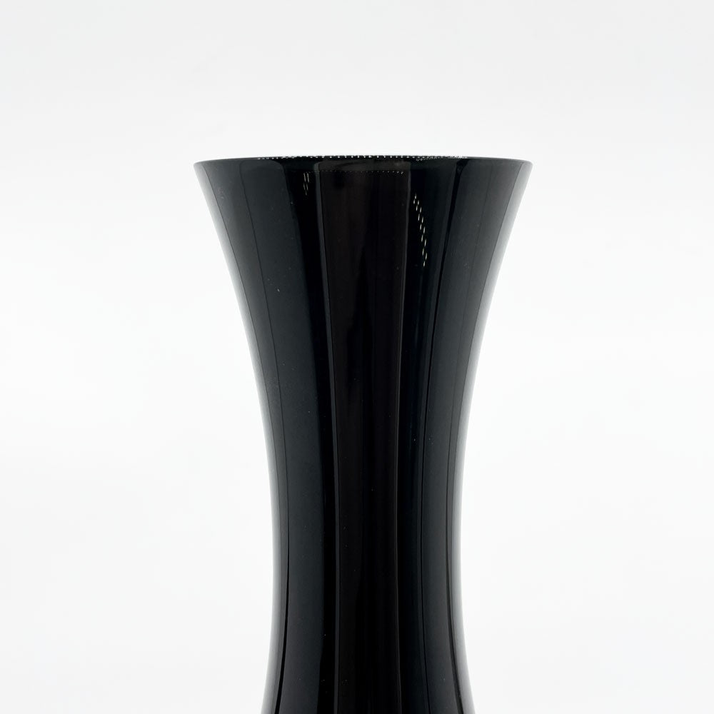 保谷クリスタル HOYA CRYSTAL ブラックベルベット BLACK VELVET シャンパングラス コーンカットステム型 カラーガラス 美品 ●