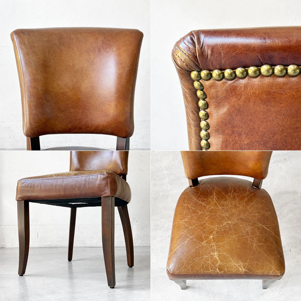 ハロ HALO ミミチェア MIMI CHAIR ダイニングチェア カフェチェア 本革 レザー 英国 シャビーシック ビンテージスタイル B ★