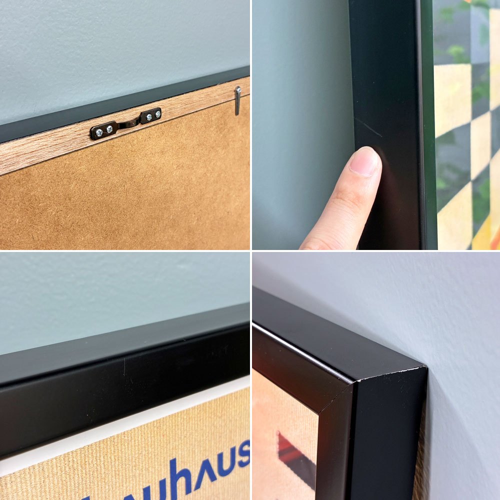 BAUHAUS アートパネル ポスター 額装品 フレーム付き 壁掛け用 オフセット印刷 ドイツ モダンデザイン ◎