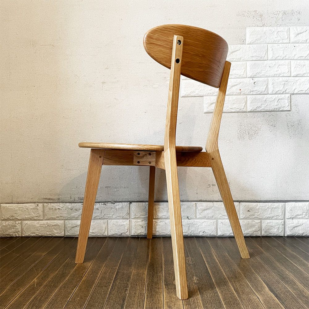 リセノ Re:CENO リバー RIVER Dining Chair ダイニングチェア オーク無垢材 ウレタン塗装 ナチュラルデザイン 定価￥19,900- B ◎