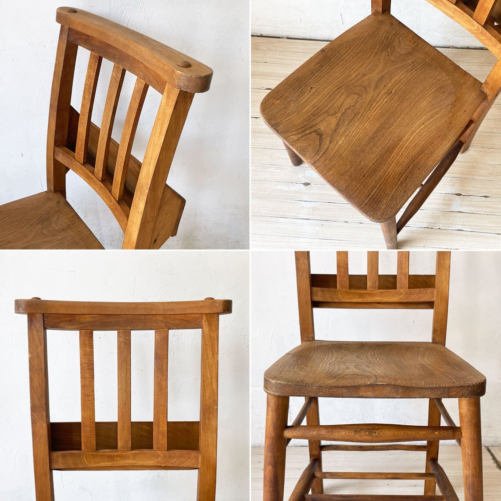 UKビンテージ チャーチチェア Church Chair 教会椅子 バイブルボックス 英国 古道具 Vintage  ★