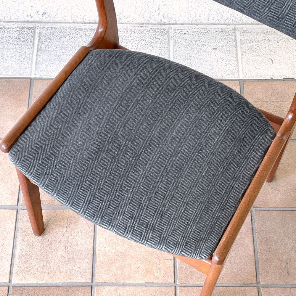 NOVA Mobler ビンテージ チーク材 ダイニングチェア ファブリックシート Vintage 北欧家具 デンマーク ◇