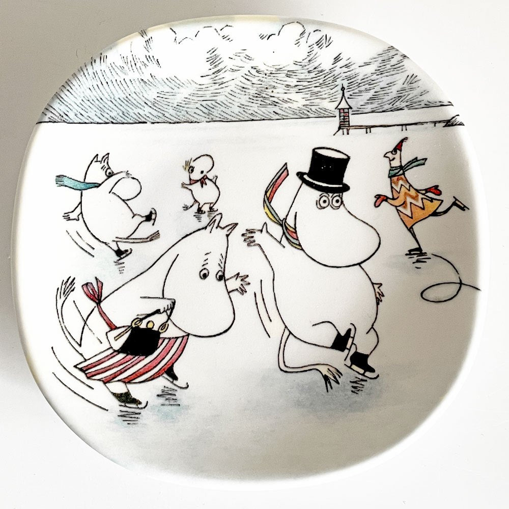 アラビア ARABIA ムーミン MOOMIN 滑りやすい氷の上 On Slippery Ice ウォールプレート 飾り皿 2002-2004年 箱付 廃番 フィンランド 北欧食器 ■